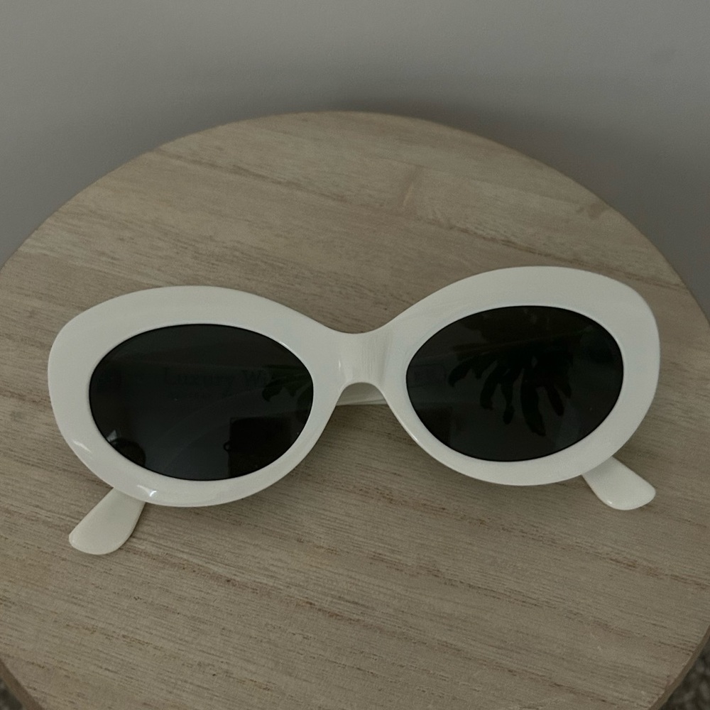 White Mod Cat Eye Sunglasses